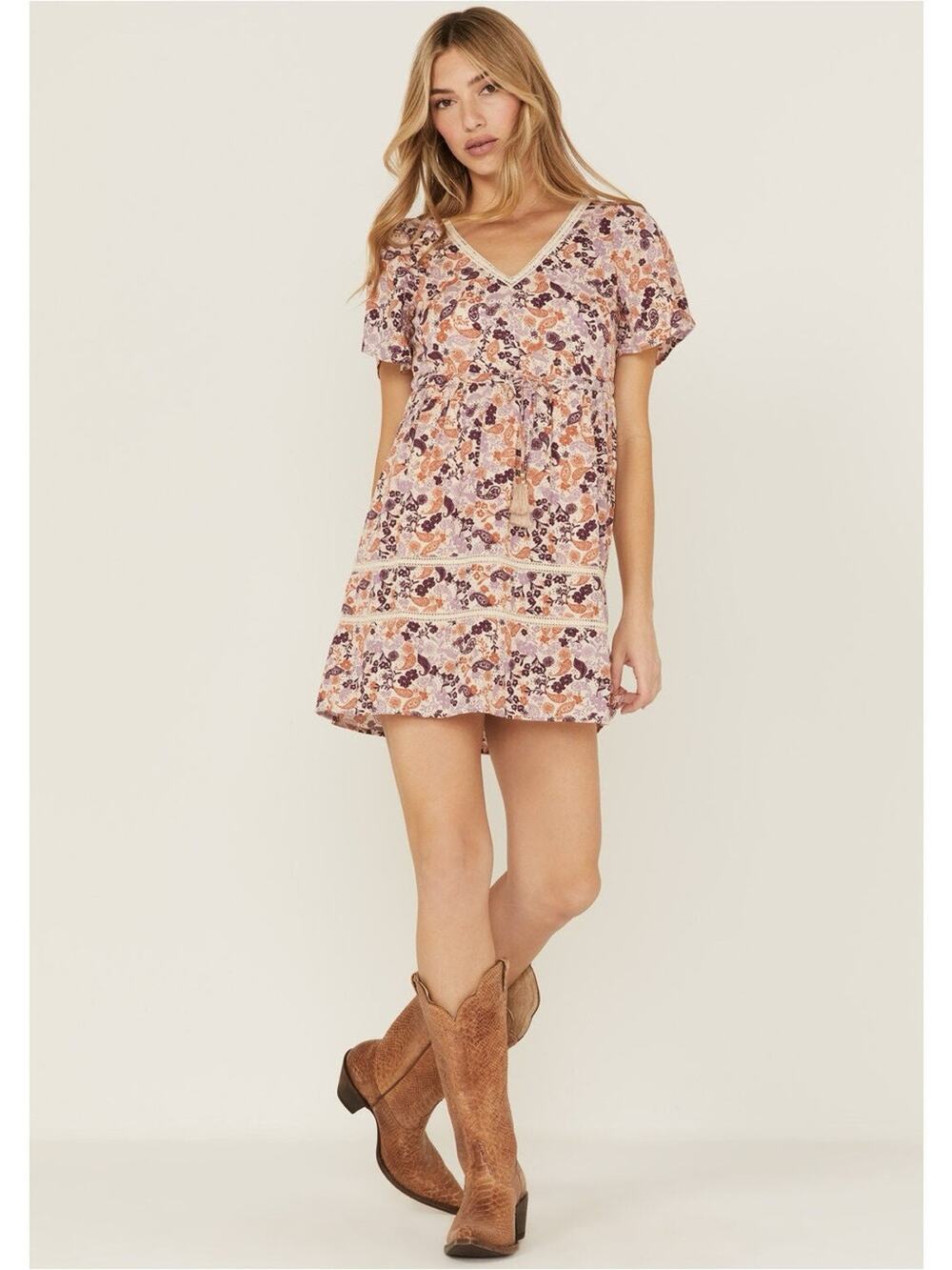 IDYLLWIND WOMEN'S BLOSSOM COURT FLORAL MINI DRESS Size Small Boho Western